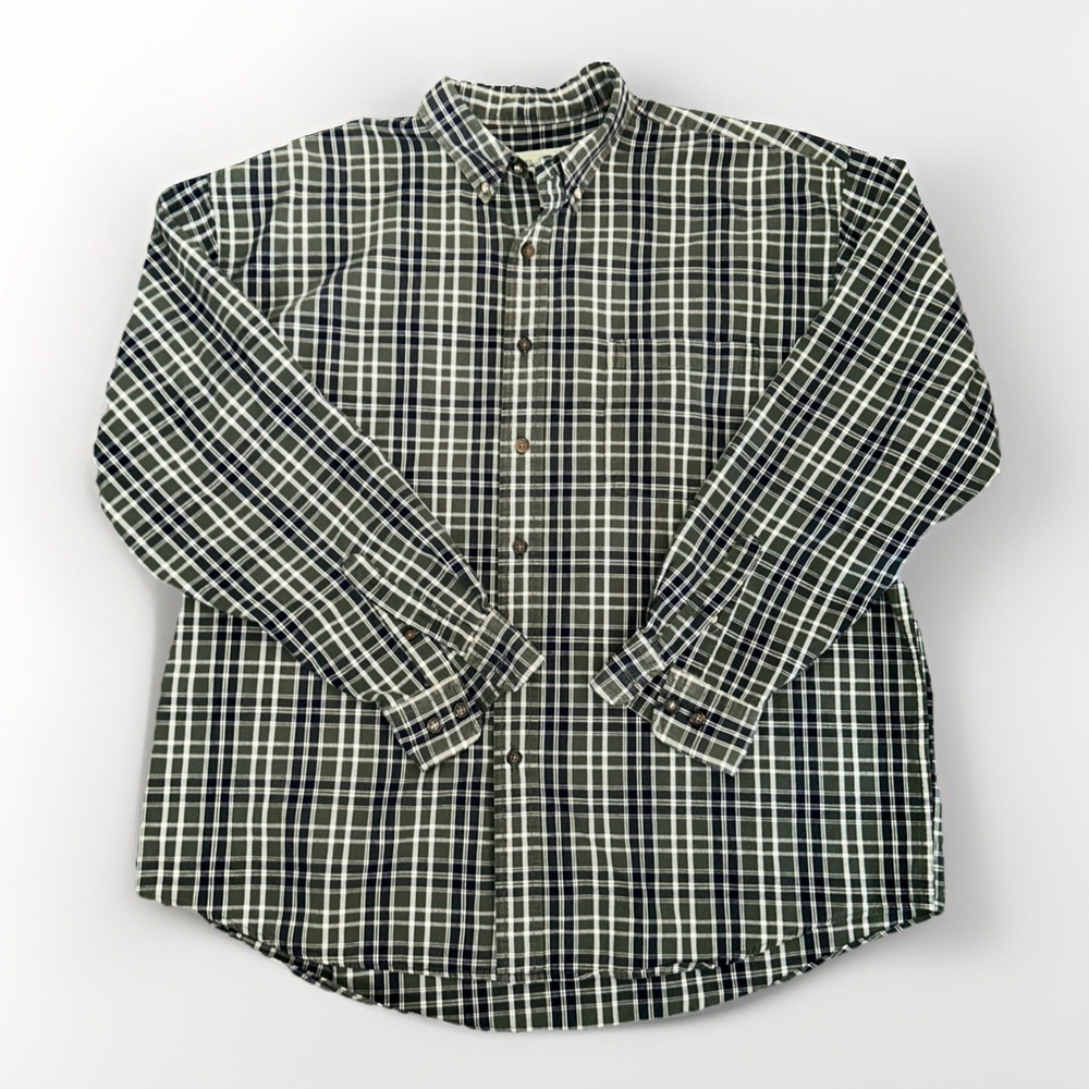 Eddie Bauer Men’s XL Green Flannel Button Up